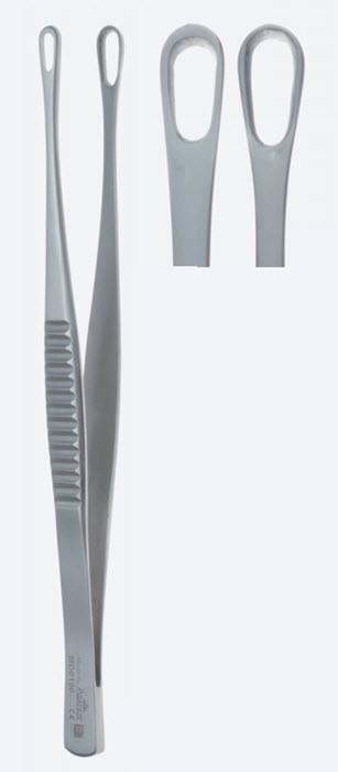 Пінцети Nelson, дисекційні для легень, кишкові, кишкові, з отворами, прямі, кінчик 9,0 мм, загальна довжина 190 мм. Бренд - Asanus Medizintechnik Gmb, Німеччина